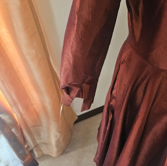 Copper Shiny Vintage/Vintage Style Fit and Flare Dress NWT Midi - Picture 5 of 9
